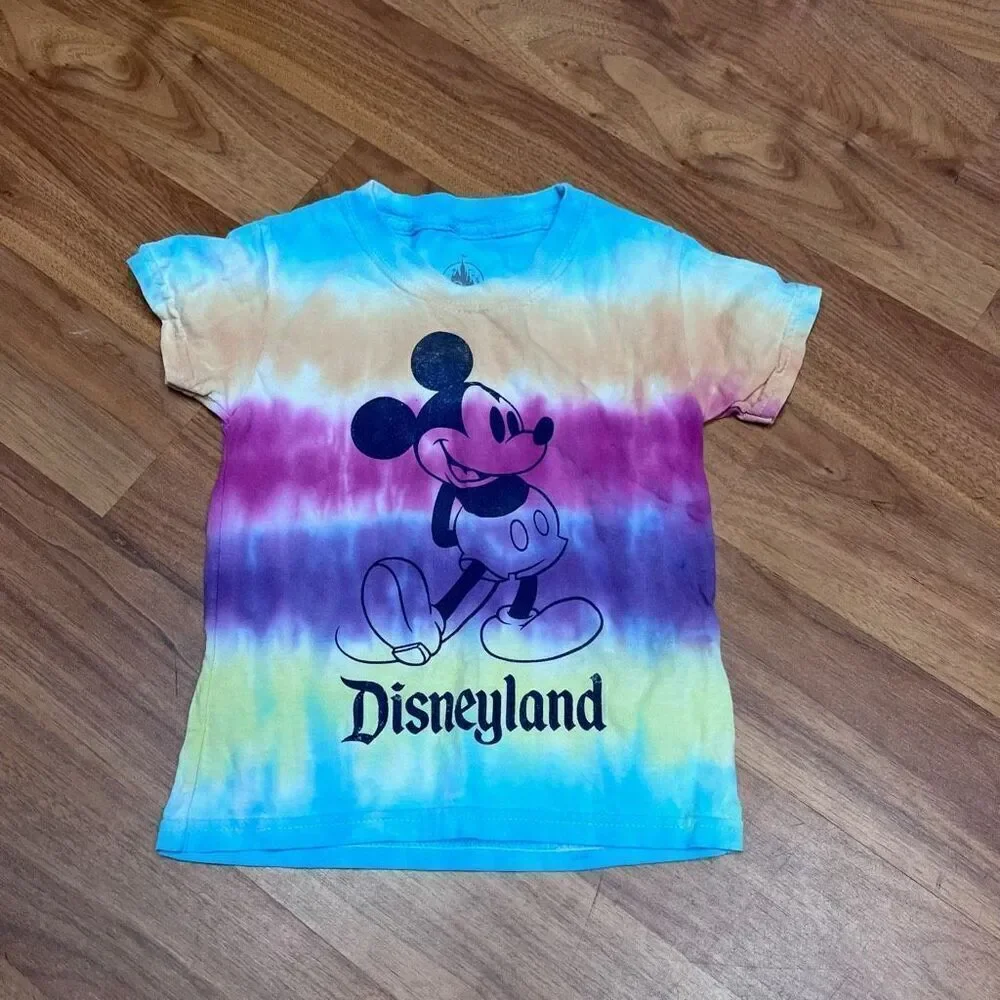 Walt Disney Disneyland Kids Mickey Mouse Tie-Dye T-Shirt Blue Multi Size 2T